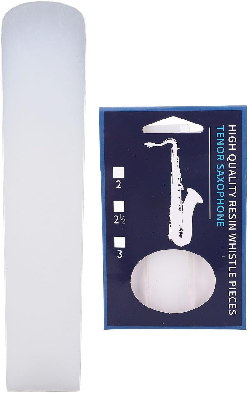 NOENNULL Saxophone Reeds Set, 5Pcs Tenor Saxophone Reeds 2.5 Bb Resin Tenor Sax Reeds with Plastic Box for Beginners Professionals (White) - Image 2